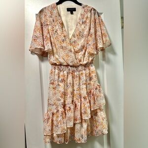 Laundry By Shelli Segal women’s tiered Multicolor Ruffle Mini Dress